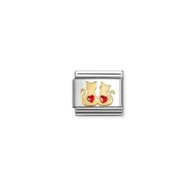 NOMINATION COMPOSABLE CLASSIC SYMBOLS DOUBLE RED HEARTS CATS 030285/70