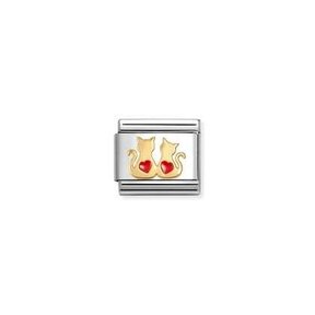 NOMINATION COMPOSABLE CLASSIC SYMBOLS DOUBLE RED HEARTS CATS 030285/70