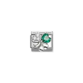 Nomination Link - 330322-10 - Classic CL SYMBOLS - Rich White and Green Clover