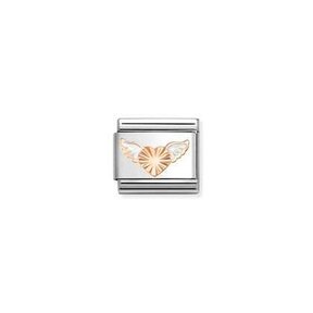 Nomination Link Rosékleurig - 430202-46 - Classic SYMBOLS - White Wings Diamond Heart