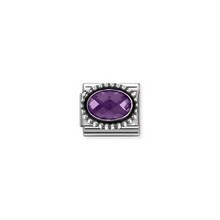 Nomination Link - 330607-001 - Classic OXIDIZED OVAL BEADED RICH SETTING - Purple