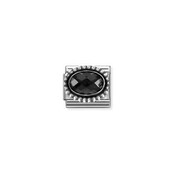 Nomination Link - 330607-011 - Classic OXIDIZED OVAL BEADED RICH SETTING - Black