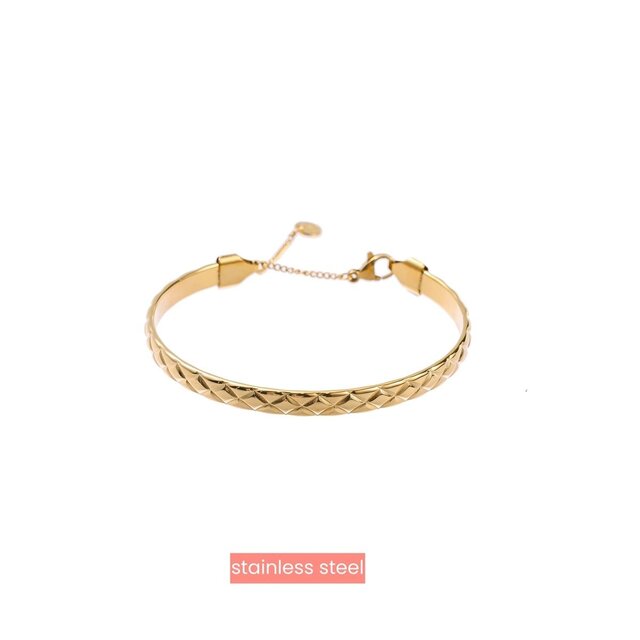 Checkered Bangle - 14K B4724-2