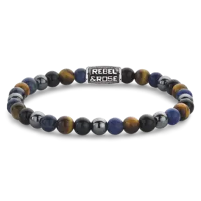 Rebel & Rose Men Blue Rain Vintage 60110-V-Maat L 20 cm