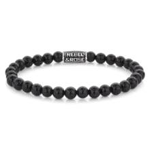 Rebel & Rose Men Black Velvet Vintage 60121 V-Maat L 20 cm