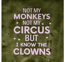 Tegeltje 	not my monkeys… olijf/babyroze