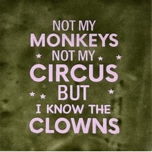 Tegeltje 	not my monkeys… olijf/babyroze