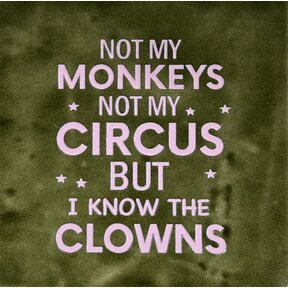 Tegeltje 	not my monkeys… olijf/babyroze