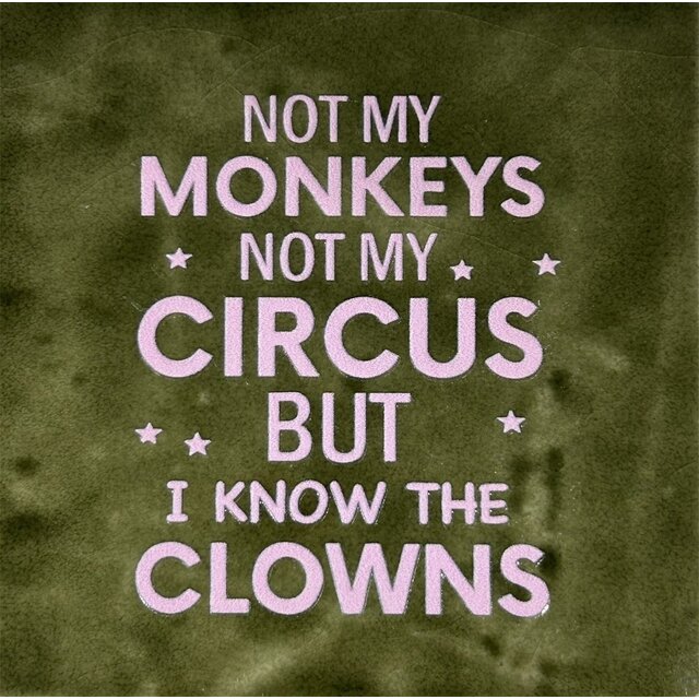 Tegeltje 	not my monkeys… olijf/babyroze