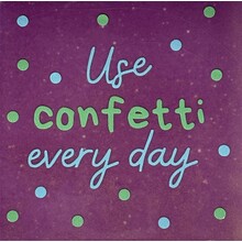 Tegeltje use confetti every day lila/mint(warmblauw)
