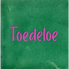 Tegeltje toedeloe hardgroen/roze