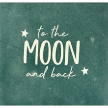 Tegeltje to the moon and back zeegroen/creme