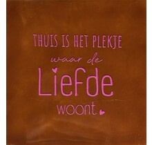 Tegeltje thuis is het plekje terra/roze