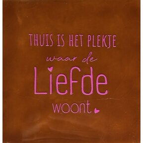 Tegeltje thuis is het plekje terra/roze