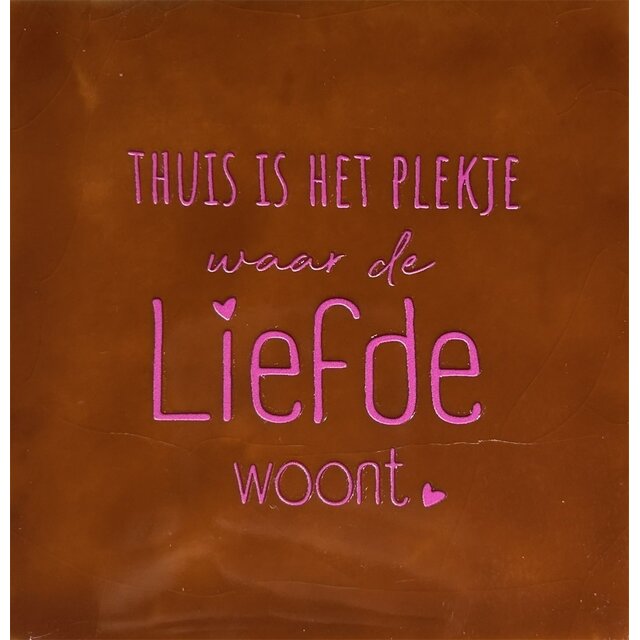 Tegeltje thuis is het plekje terra/roze
