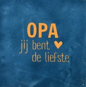 Tegeltje opa donkerblauw/oranje