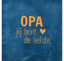 Tegeltje opa donkerblauw/oranje