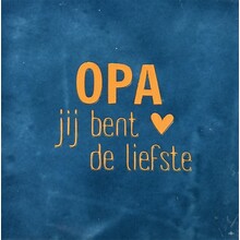 Tegeltje opa donkerblauw/oranje