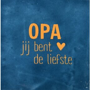 Tegeltje opa donkerblauw/oranje