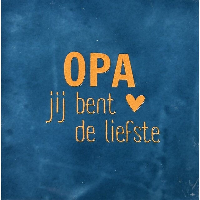 Tegeltje opa donkerblauw/oranje