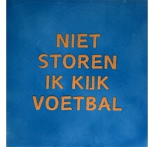 Tegeltje niet storen ik kijk voetval lichtblauw/oranje