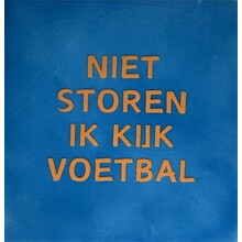 Tegeltje niet storen ik kijk voetval lichtblauw/oranje