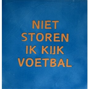 Tegeltje niet storen ik kijk voetval lichtblauw/oranje