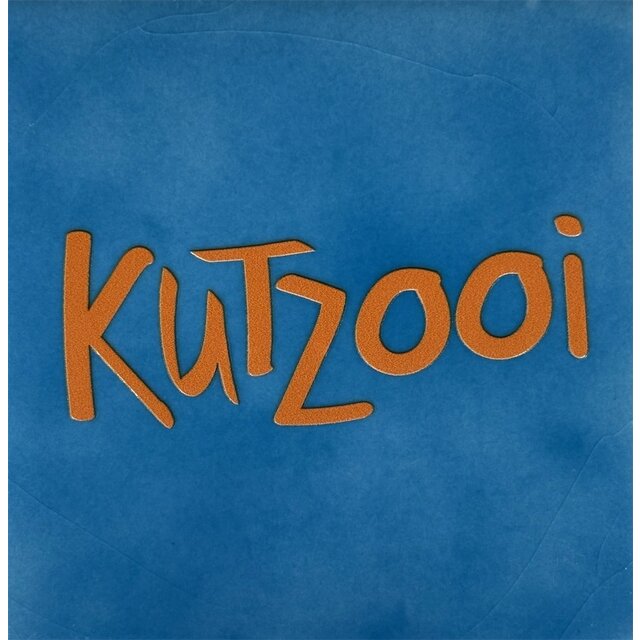 Tegeltje kutzooi lichtblauw/oranje