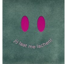 Tegeltje jij laat me lachen zeegroen/knalroze(warmroze)