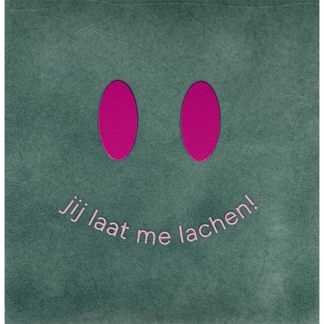 Tegeltje jij laat me lachen zeegroen/knalroze(warmroze)