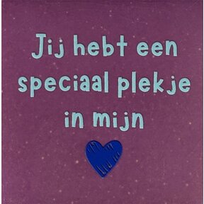 Tegeltje jij hebt een speciaal plekje in mijn hart lila/warmblauw(kobaltblauw)