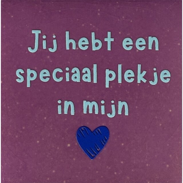 Tegeltje jij hebt een speciaal plekje in mijn hart lila/warmblauw(kobaltblauw)