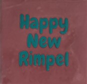 Tegeltje happy new rimpel roze/aqua