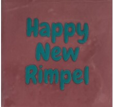 Tegeltje happy new rimpel roze/aqua