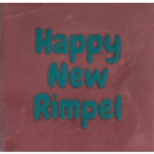 Tegeltje happy new rimpel roze/aqua