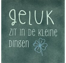 Tegeltje geluk zit in de kleine dingen zeegroen/lichtgroen
