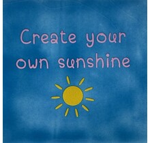 Tegeltje create your own sunshine lichtblauw/warmroze(geel)