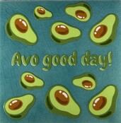 Tegeltje avo good day groen/multi