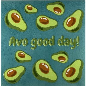 Tegeltje avo good day groen/multi