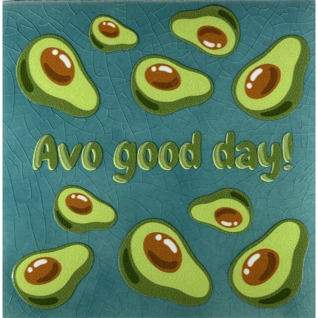 Tegeltje avo good day groen/multi