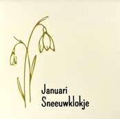 Tegeltje geboortetegel januari creme/goud(zwart)