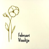 Tegeltje geboortetegel februari creme/goud(zwart)