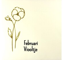 Tegeltje geboortetegel februari creme/goud(zwart)