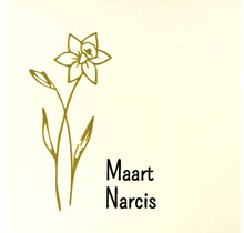 Tegeltje geboortetegel maart creme/goud(zwart)