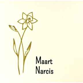 Tegeltje geboortetegel maart creme/goud(zwart)