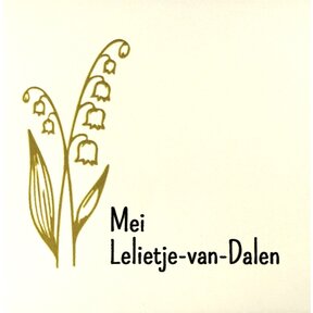 Tegeltje geboortetegel mei creme/goud(zwart)