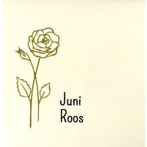 Tegeltje geboortetegel juni creme/goud(zwart)