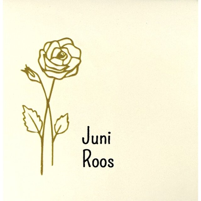 Tegeltje geboortetegel juni creme/goud(zwart)