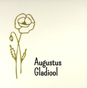 Tegeltje geboortetegel augustus creme/goud(zwart)