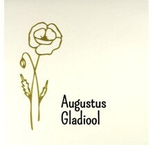 Tegeltje geboortetegel augustus creme/goud(zwart)